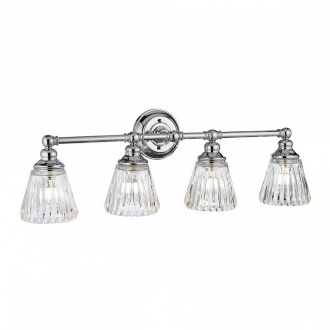 KEYNES 4 Light Wall Light Polished Chrome Bathroom Rated IP44
