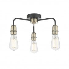 3 Light Flush Ceiling Black