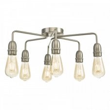 6 Light Flush Ceiling Light Satin Chrome
