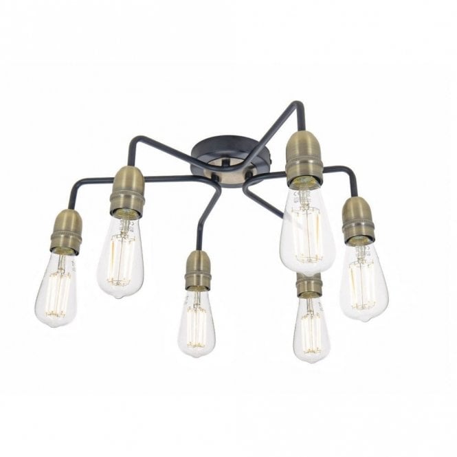 KIEFER 6lt Flush Black & Antique Brass