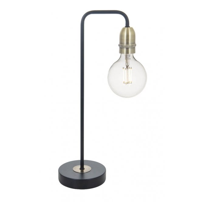 KIEFER Table Lamp Black & Antique Brass