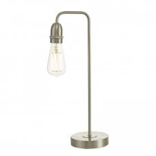 Table Lamp Satin Chrome Bare Bulb