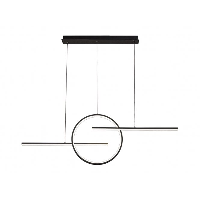 KITESURF Centre Loop Linear Pendant, 50W LED, 3000K, 4000lm, Black