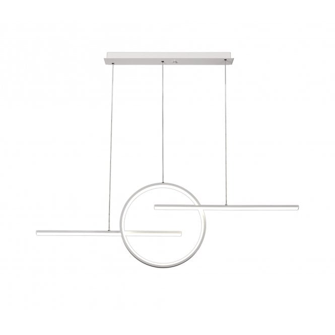 KITESURF Centre Loop Linear Pendant Light, 50W LED, 3000K, 4000lm, White