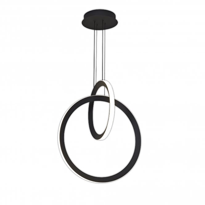 KITESURF Double Loop Pendant, 48W LED, 3000K, 3840lm, Black