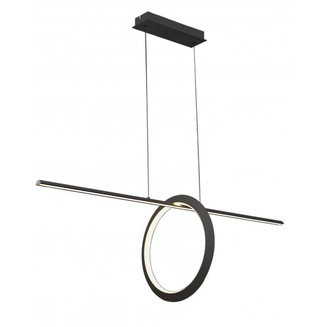KITESURF Loop Under Linear Pendant, 30W LED, 3000K, 2400lm, Black