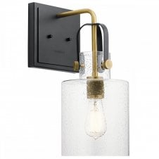 KITNER Wall Light in Brass with Seeded Glass Shade