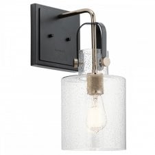 KITNER Wall Light in Polished Nickel with Clear Seeded Glass