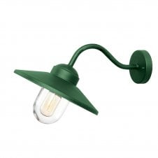 green exterior wall light with hood