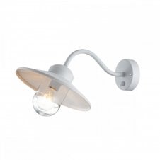 KLAMPENBORG Wall Lantern with PIR - White 304 Stainless Steel, Clear Glass