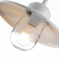KLAMPENBORG White Wall Lantern In Stainless Steel And Clear Glass