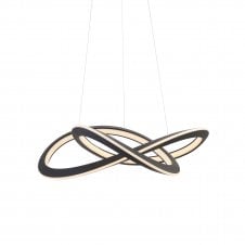 KNOT Ceiling Pendant in Textured Black with White Diffuser