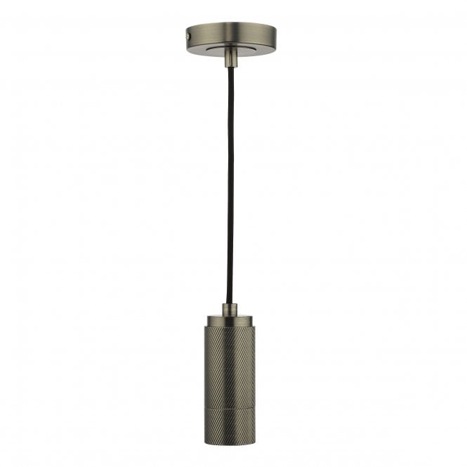 Knurled E27 Suspension in Antique Chrome