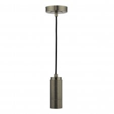 Knurled E27 Suspension in Antique Chrome