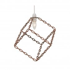 Copper chain easy fit ceiling shade