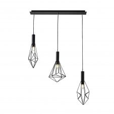 KRISTOFF 3 Light Ceiling Pendant Bar Cages Black