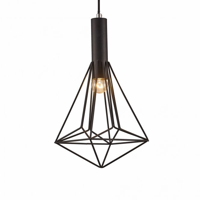 KRISTOFF Ceiling Pendant Open Geometric Cage Black
