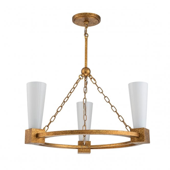 Kristy 3 Light Chandelier in Distressed Gold