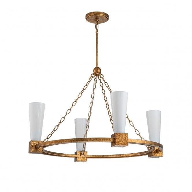 Kristy 4 Light Chandelier - Distressed Gold