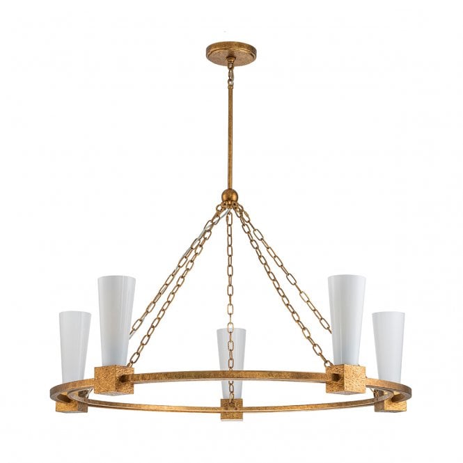 Kristy 5 Light Chandelier - Distressed Gold