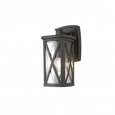 KRYSS Down Criss Cross Wall Lamp IP54 Anthracite with Clear Glass