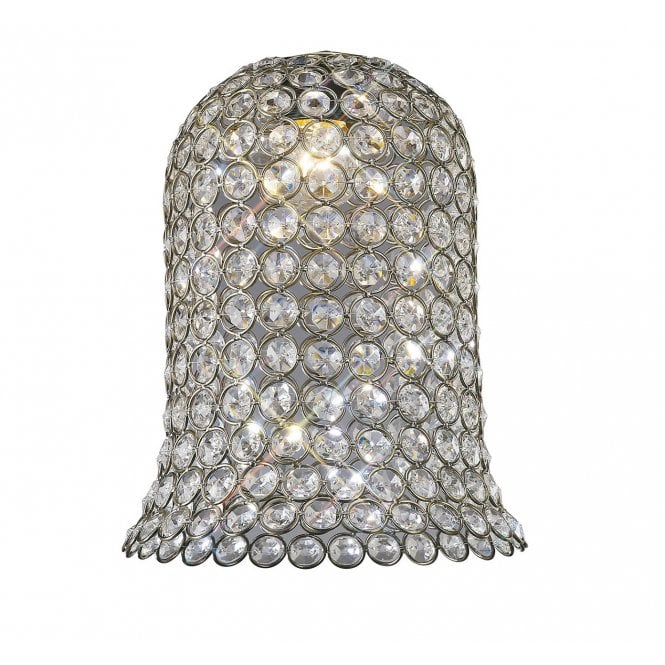KUDO Bell Easy Fit Ceiling Shade Aged Brass with Real K9 Crystal