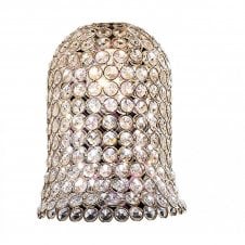 KUDO Bell Easy Fit Ceiling Shade French Gold with Real K9 Crystal