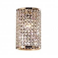 KUDO Cylinder Real K9 Crystal Easy Fit Ceiling Shade French Gold