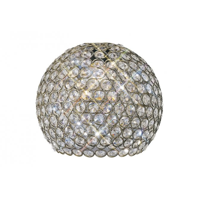 KUDO Real K9 Crystal Ball Easy Fit Ceiling Shade Aged Brass Real K9 Crystal