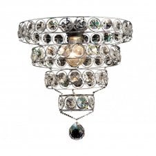 KUDO Real K9 Crystal Concentric Easy Fit Ceiling Shade Chrome Real K9 Crystal