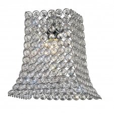 KUDO Real K9 Crystal Curved Trapezium Easy Fit Ceiling Shade Chrome Real K9 Crystal