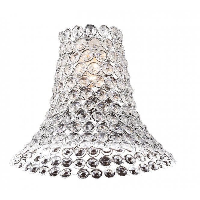 KUDO Real K9 Crystal Flared Cone Easy Fit Ceiling Shade Chrome Real K9 Crystal