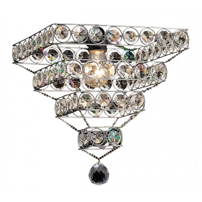 KUDO Real K9 Crystal Pyramid Easy Fit Ceiling Shade Chrome Real K9 Crystal