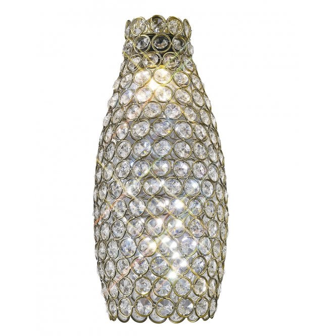 KUDO Real K9 Crystal Vase Easy Fit Ceiling Shade Aged Brass Real K9 Crystal