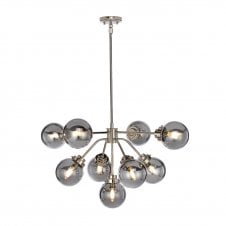 Large cluster globe lighting with mirror ball shades
