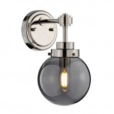 Wall Light Nickel with Glass Mirror Globe Shade