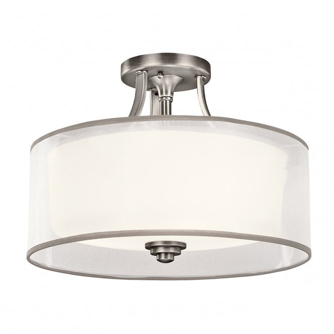 LACEY 3 Light Semi-Flush Mount - Antique Pewter