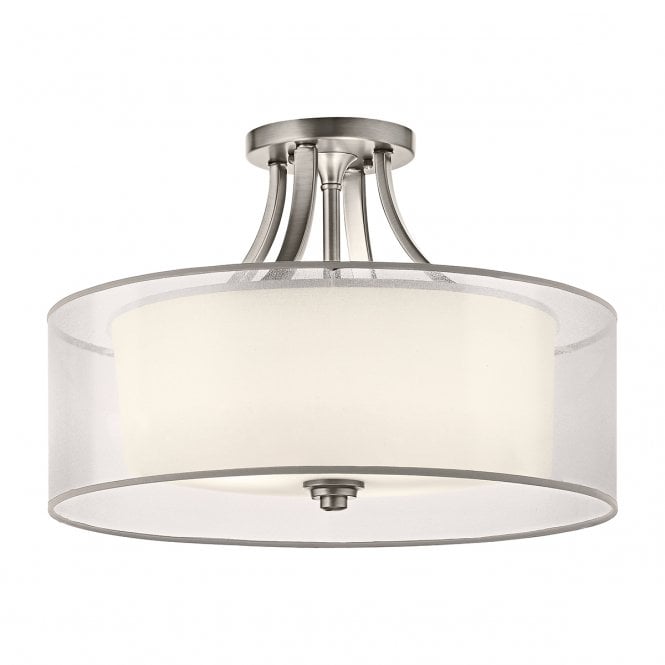 LACEY 4 Light Semi-Flush Mount - Antique Pewter