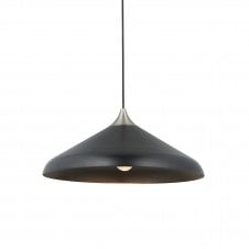 LAGOM Coned Ceiling Pendant in Matt Black with Matt Nickel Accents