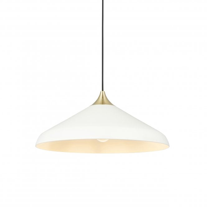 LAGOM Coned Ceiling Pendant Warm White with Brushed Brass Accents