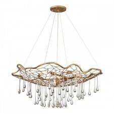 LAGUNA 6 Light Pendant Light Burnished Gold with Crystal