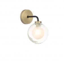 LAINEY Wall Light | Matt Black, Antique Brass, Clear & Opal Glass Shade
