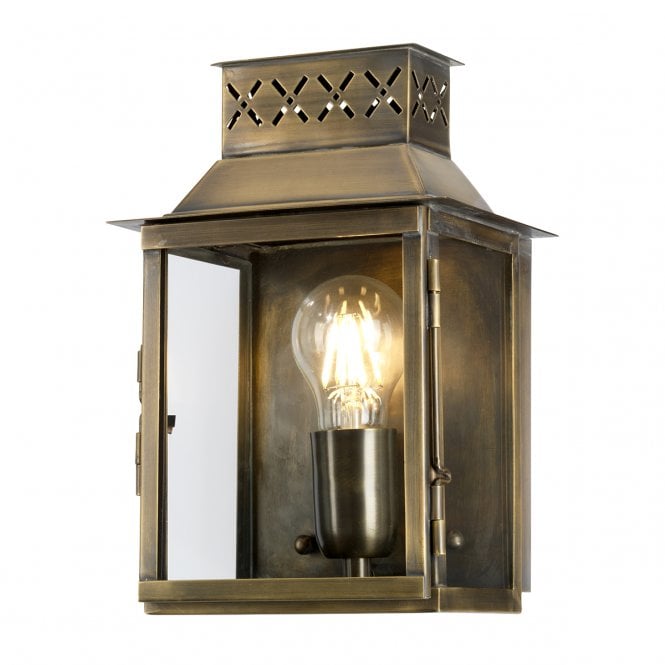 LAMBETH PALACE traditional antique brass exterior wall lantern