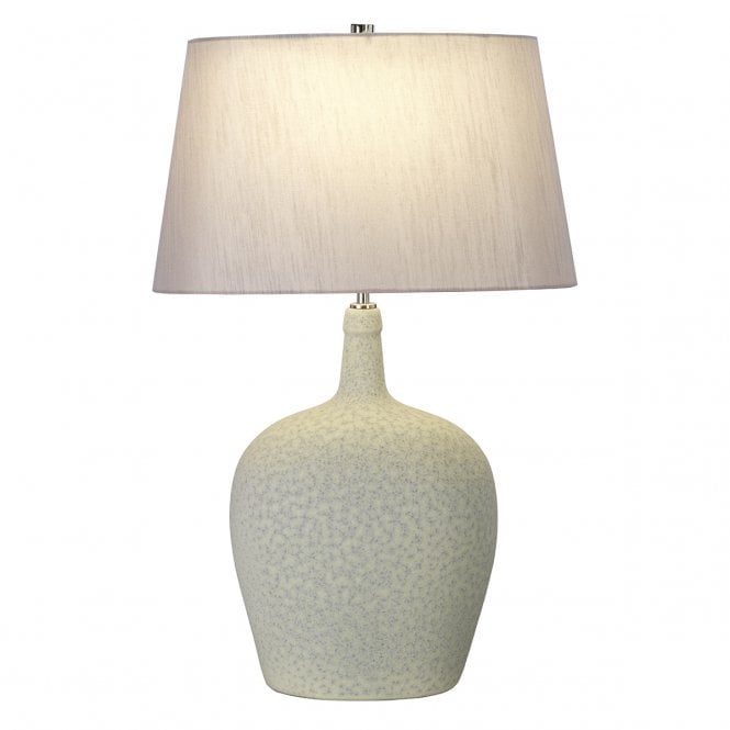 LAMBETH sage green and silver table lamp with faux silk shade