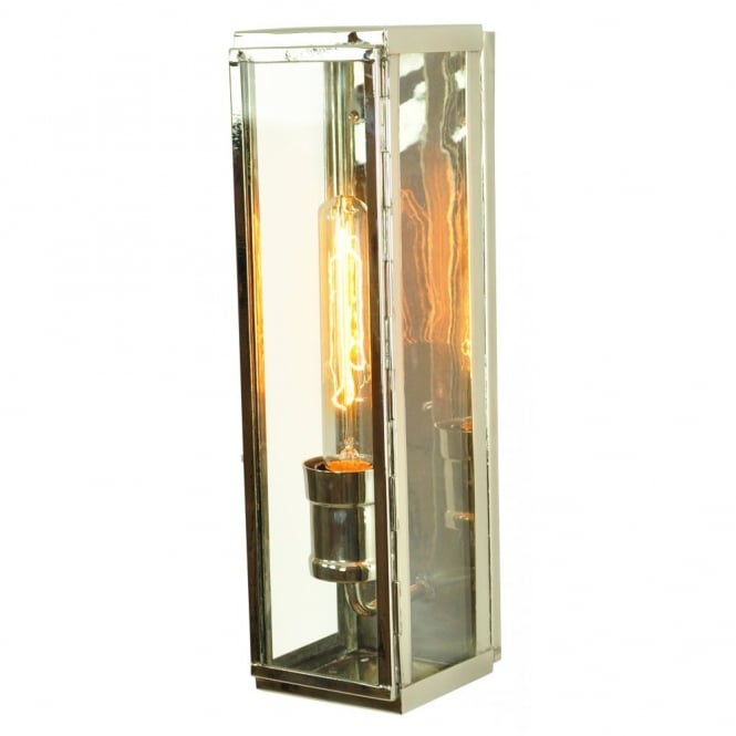 Large Engineer Wall Lantern Polished NickelC/W LB1 Bulb