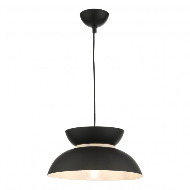 LARINA Ceiling Pendant Matt Black with White Accents