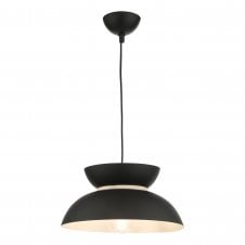 Dual Dome Ceiling Pendant Matt Black White