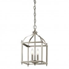 ceiling lantern pendant without glass in a brushed nickel finish