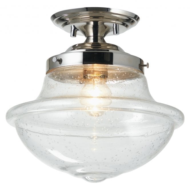 LARS Flush Ceiling Light in Polished Chrome and Glass