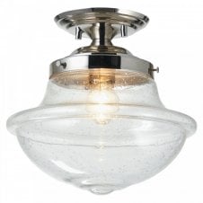 LARS Flush Ceiling Light in Polished Chrome and Glass